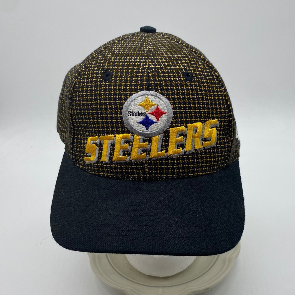 Vintage Pittsburgh Steelers Hat NFL Pro Line Logo Athletic Plaid Strapback